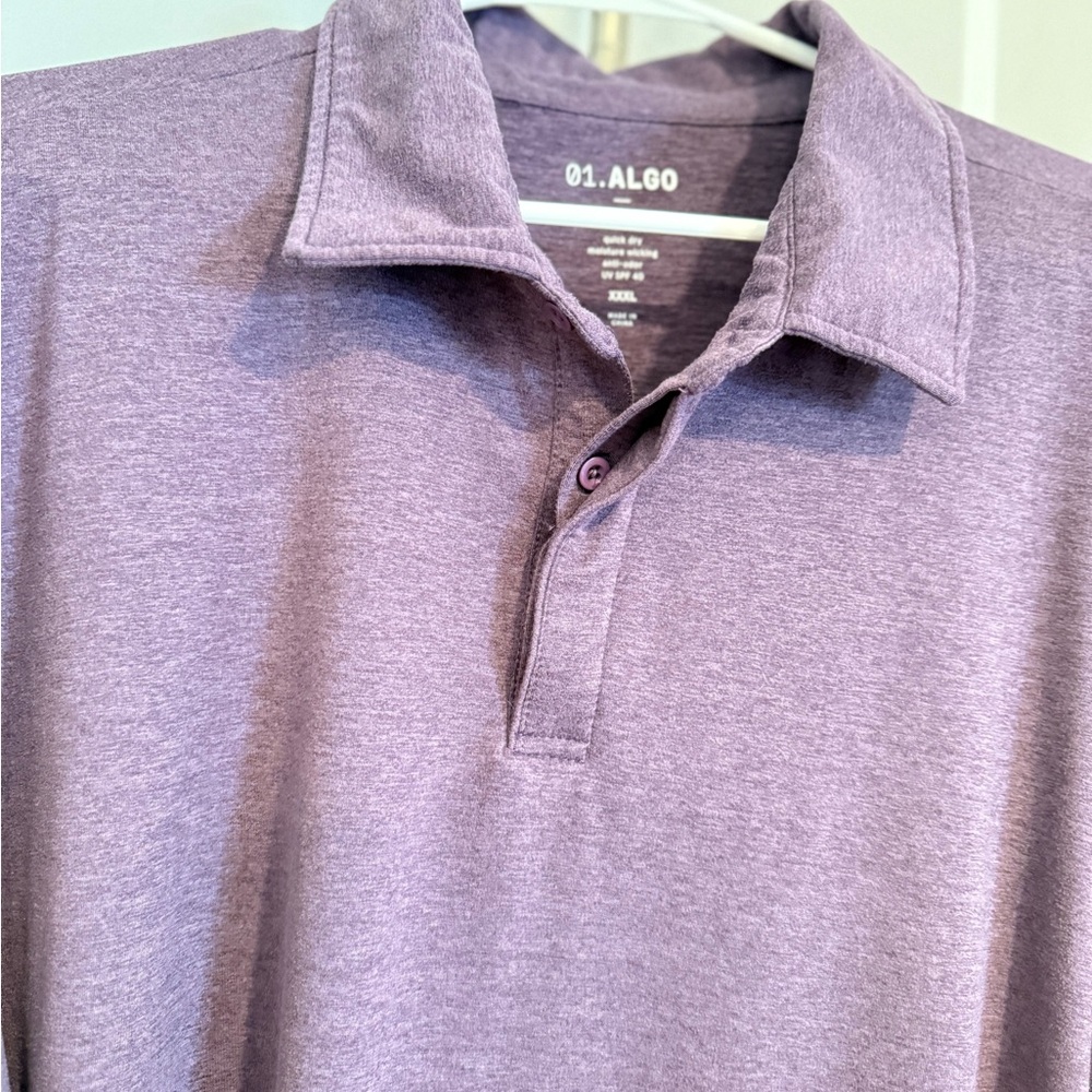 01.ALGO Men's Heather Purple Polo Shirt